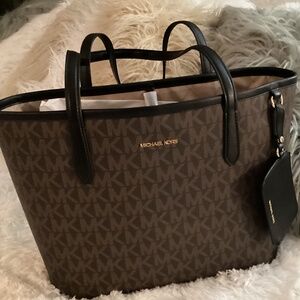 Michael Kors Tote, Size Large, Color Black, Brown NWT